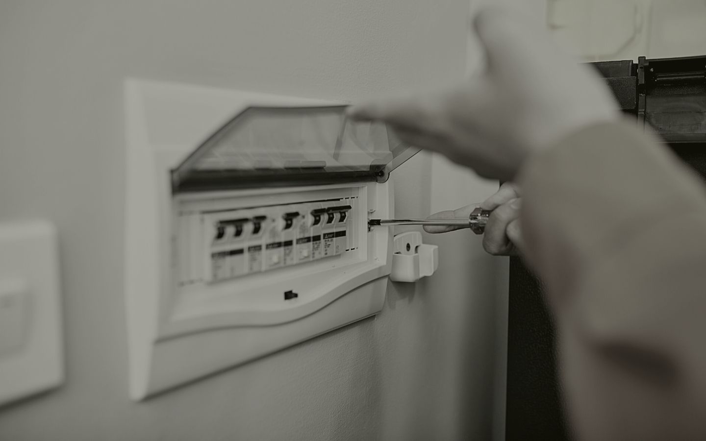 cut electricity fixing electrical box